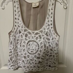 Pins and Needles White Lace Sleeveless Top